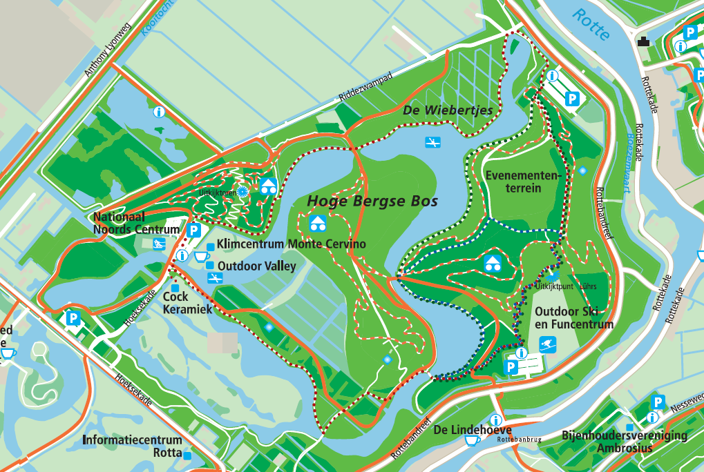 wandelroutekaart hoge bergse bos