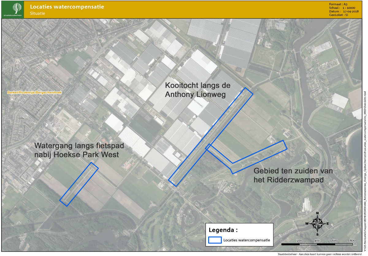 Watercompensatie Overzicht drie locaties